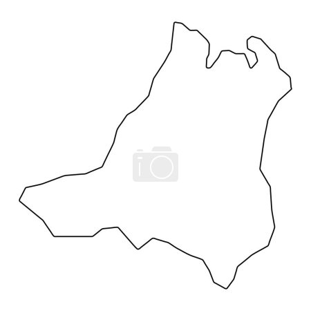 Stadtplan von Kouaoua, Verwaltungsbezirk von Neukaledonien. Vektorillustration.