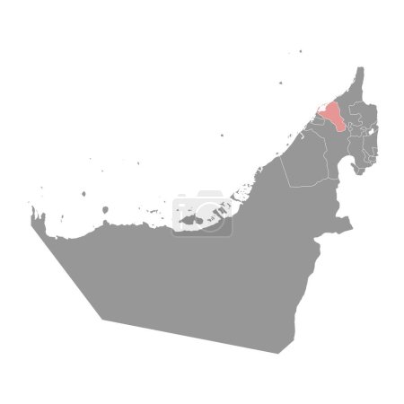 Karte des Emirats Umm Al Quwain, Verwaltungseinheit der Vereinigten Arabischen Emirate. Vektorillustration.