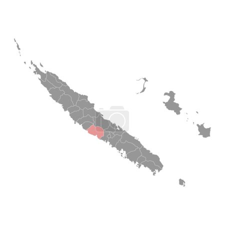 Stadtplan von Bourail, Verwaltungsbezirk von Neukaledonien. Vektorillustration.
