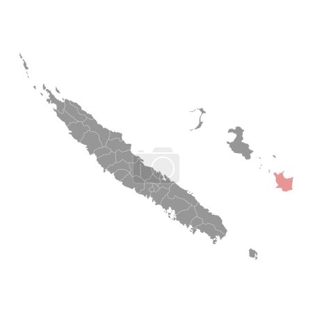 Karte der Insel Mare, Verwaltungseinheit von Neukaledonien. Vektorillustration.
