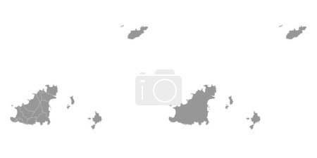 Guernsey Karte mit administrativen Einteilungen. Vektorillustration.