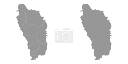 Dominica mapa con divisiones administrativas. Ilustración vectorial.