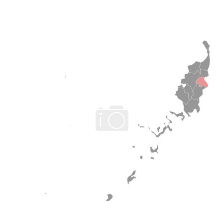 Karte des Bundesstaates Melekeok, Verwaltungseinheit von Palau. Vektorillustration.