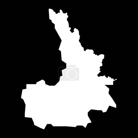 Carte du district de Pristina, districts du Kosovo. Illustration vectorielle.