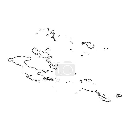 Illustration for Milne Bay Province map, administrative division of Papua New Guinea. Vector illustration. - Royalty Free Image