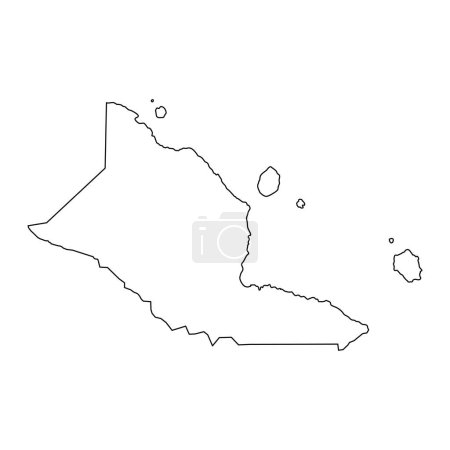 Carte de la province de Madang, division administrative de Papouasie-Nouvelle-Guinée. Illustration vectorielle.