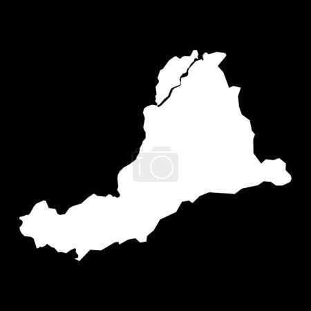 Karte von Derry City und Strabane, Verwaltungsbezirk von Nordirland. Vektorillustration.
