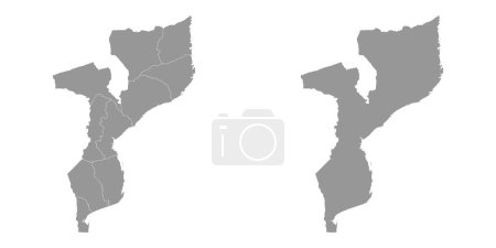 Mosambik Karte mit administrativen Einteilungen. Vektorillustration.