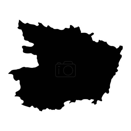 Carte du département du Maine et Loire, division administrative de la France. Illustration vectorielle.