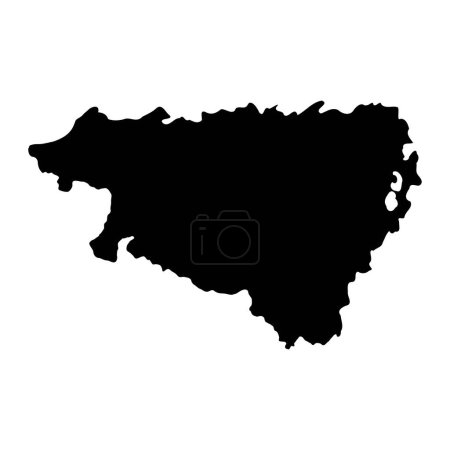 Pirineos Atlánticos departamento mapa, división administrativa de Francia. Ilustración vectorial.