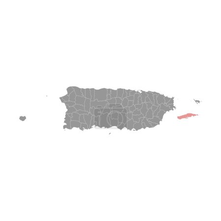 Vieques map, administrative division of Puerto Rico. Vector illustration.