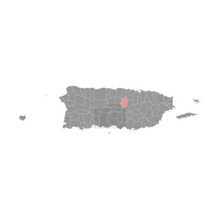 Mapa de Corozal, división administrativa de Puerto Rico. Ilustración vectorial.