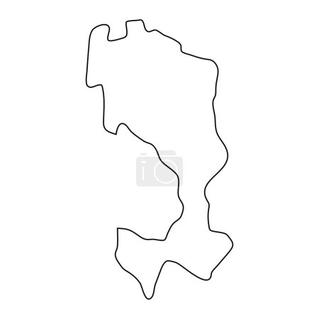 Carte d'Ingouchie, division administrative de la Russie. Illustration vectorielle.