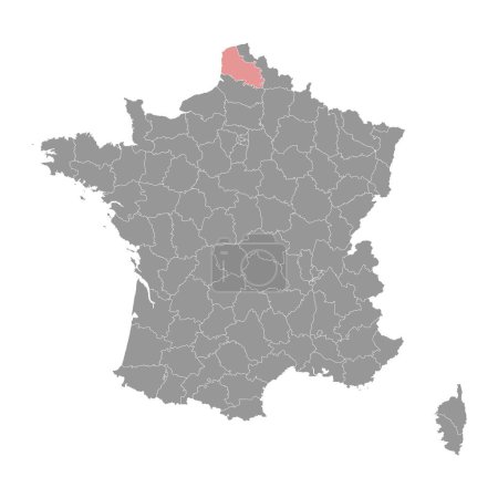 Pas de Calais department map, administrative division of France. Vector illustration.