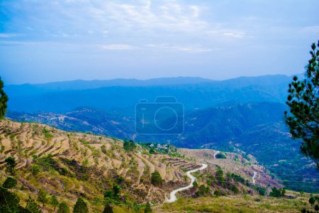 Beautiful Green Mountains and valleys of Lansdowne in the district of Garhwal, Uttarakhand. Lansdown Beautiful Hills. The beauty of nature on the hills of Uttrakhand.