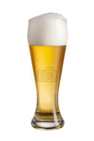Foto de Vaso de cerveza fría aislada sobre fondo blanco - Imagen libre de derechos