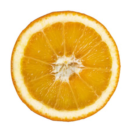 Téléchargez les photos : Coupe transversale d'un fruit orange isolé sur fond blanc. Tous en bref - en image libre de droit