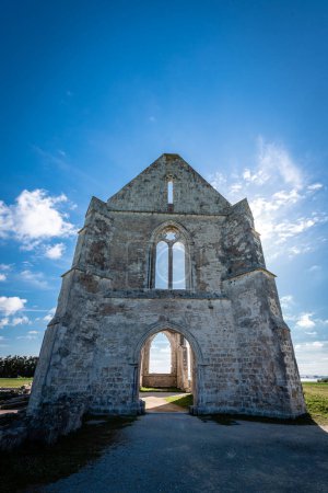 The ruin of the Xl century abbey des chateliers on the island of ile de re,france.