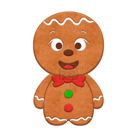 Photo for Cute Christmas gingerbread cookie for different holidays designs. High quality illustration. - Royalty Free Image