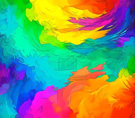 Photo for Abstract colourful watercolor rainbow background in cartoon style. High quality illustration - Royalty Free Image