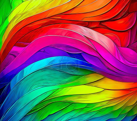 Foto de Abstracto colorido fondo arcoíris acuarela en estilo de dibujos animados. ilustración de alta calidad - Imagen libre de derechos