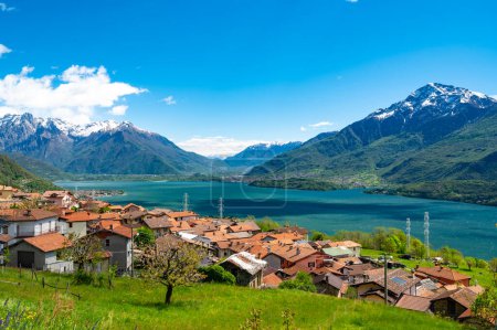Photo for View of the upper Lake Como and the town of Dongo. - Royalty Free Image