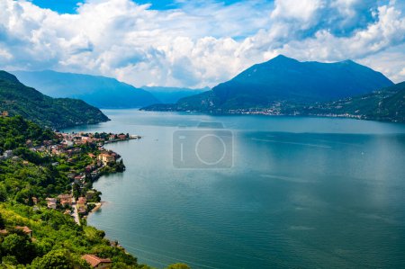 Panorama of Lake Como, with Tremezzina, Menaggio, Bellano, photographed from the village of Verginate.