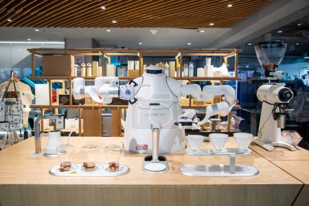 Photo for A Cafe Shop with a Robot Coffee Machine at the Siam Square in Siam in the city of Bangkok in Thailand.    Thailand, Bangkok, December, 2022 - Royalty Free Image