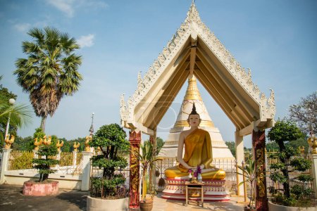 Téléchargez les photos : Un Bouddha au centre d'études Wat Muang Mon près de la ville de Ratchaburi dans la province de Ratchaburi en Thaïlande, Thaïlande, Ratchaburi, novembre 2022 - en image libre de droit