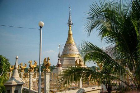 Téléchargez les photos : Un stupa au centre d'études Wat Muang Mon près de la ville de Ratchaburi dans la province de Ratchaburi en Thaïlande, Thaïlande, Ratchaburi, novembre 2022 - en image libre de droit