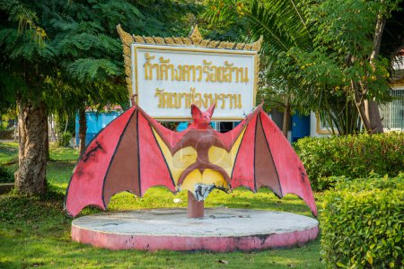 Photo for A Bat decoration on the square in front of the Kang Khao Cave at the Wat Khao Chong Phran near the City of Ratchaburi in the Province of Ratchaburi in Thailand,  Thailand, Ratchaburi, November, 2022 - Royalty Free Image