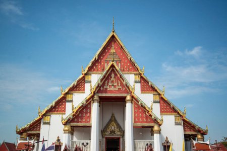 Photo for The Wat Viharn Phra Mongkhon Bophit Temple in the City Ayutthaya in the Province of Ayutthaya in Thailand,  Thailand, Ayutthaya, November, 2022 - Royalty Free Image