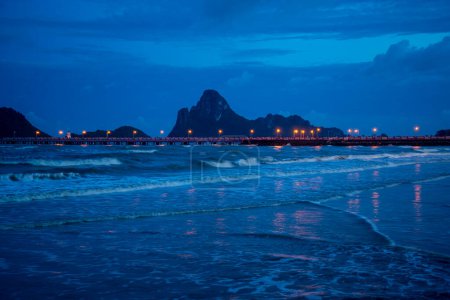 Photo for Storm and change of weather at the Beach and view at the Beach road in the City of Phrachuap Khiri Khan in the Province of Prachuap Khiri Khan in Thailand,  Thailand, Prachuap Khiri Khan, December, 2022 - Royalty Free Image
