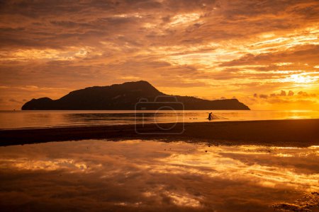 Photo for A morning with the Landscape of the Beach and Coast at Dolphin Bay at the Hat Sam Roi Yot in the Province of Prachuap Khiri Khan in Thailand,  Thailand, Hua Hin, December, 2022 - Royalty Free Image