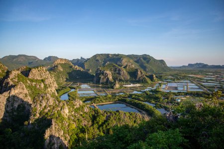 Photo for The Landscape and view from the Khao Daeng Viewpoint at the Village of Khao Daeng in the Sam Roi Yot National Park in the Province of Prachuap Khiri Khan in Thailand,  Thailand, Hua Hin, November, 2022 - Royalty Free Image