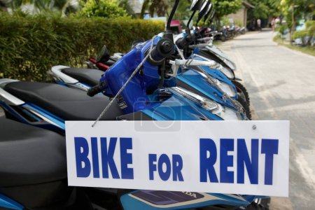 Photo for A Bike Rent shop at the Town of Sairee Village on the Ko Tao Island in the Province of Surat Thani in Thailand,  Thailand, Ko Tao, March, 2010 - Royalty Free Image