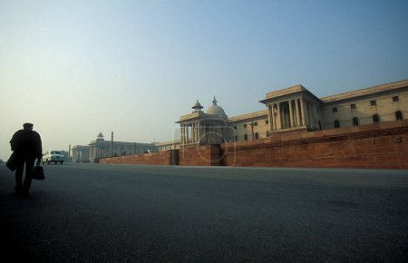 Photo for The architecture of the President Estate Rashtrapati Bhavan in the city of New Delhi in India.  India, Delhi, January, 1998 - Royalty Free Image