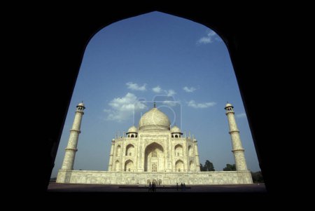 Photo for The architecture of the Taj Mahal in the city of Agra in the Province of Uttar Pradesh in India.  India, Agra, April, 1998 - Royalty Free Image