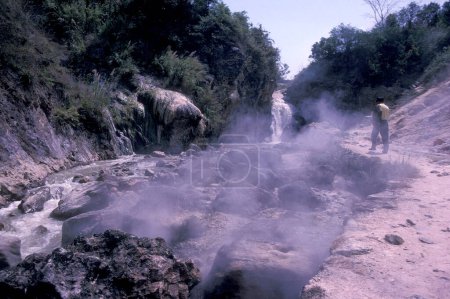 Photo for A Hotspring in the Nature near the Town of Baoshan in the province of Yunnan in China in east asia.  China, Yunnan, April, 1996 - Royalty Free Image