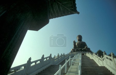 Photo for The Big Buddha Monument in the Village of Ngong Ping on Lantau Island in Hongkong.  China, Hongkong, May, 1997 - Royalty Free Image