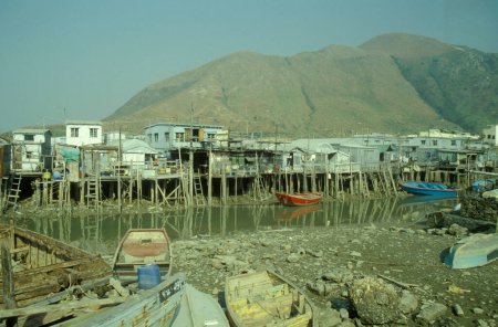 Photo for The architecture of the Fishing Village of Tai O on Lantau Island in Hongkong.  China, Hongkong, May, 1997 - Royalty Free Image
