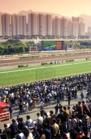 Photo for A horse Race at Sha Tin near the city of Hongkong in Hongkong.  China, Hongkong, May, 1997 - Royalty Free Image