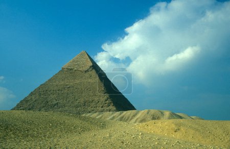 Photo for The pyramids of giza near the city of Cairo at the capital of Egypt in north africa.  Egypt, Cairo, March, 2000 - Royalty Free Image