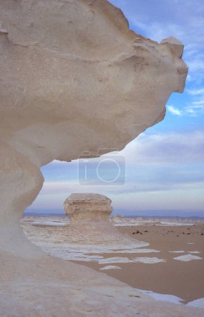 Photo for The Landscape and Nature in the White Desert near the Village of Farafra in the Libyan or western desert of Egypt in North Africa,   Egypt, Farafra, March, 2000 - Royalty Free Image