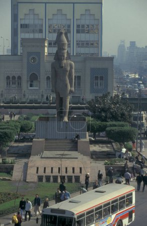 Photo for The Ramses Statue at the Ramses Square at the Train Station in the City of Cairo the Capital of Egypt in north Africa.   Egypt, Cairo, March, 2000 - Royalty Free Image