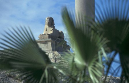 Photo for A Sphinx at the Pompei Pillar Column Park in the City Centre of Alexandria on the Mediterranean Sea in Egypt in North Africa.   Egypt, Alexandria, march, 2000 - Royalty Free Image