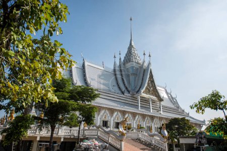 the Wat Wirachot Thammaram near city Mueang Chachoengsao City in Province of Chachoengsao in Thailand.  Thailand, Chachoengsao, November, 3, 2023