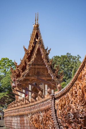 Photo for Ship Temple of Wat Sa Prasan Suk in the city centre of Ubon Ratchathani and Province Ubon Ratchathani in Thailand.  Thailand, Ubon Ratchathani, November, 24, 2023 - Royalty Free Image