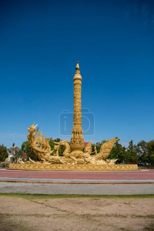 Photo for Replica of float of Ubon Ratchathani Candle Festival located in Thung Si Muang park in Ubon Ratchathani, Thailand. - Royalty Free Image