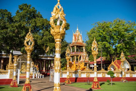 Photo for Wat Phra That Nong Bua Temple in the city centre of Udon Ratchathani and Province Ubon Ratchathani in Thailand.  Thailand, Ubon Ratchathani, November, 24, 2023 - Royalty Free Image